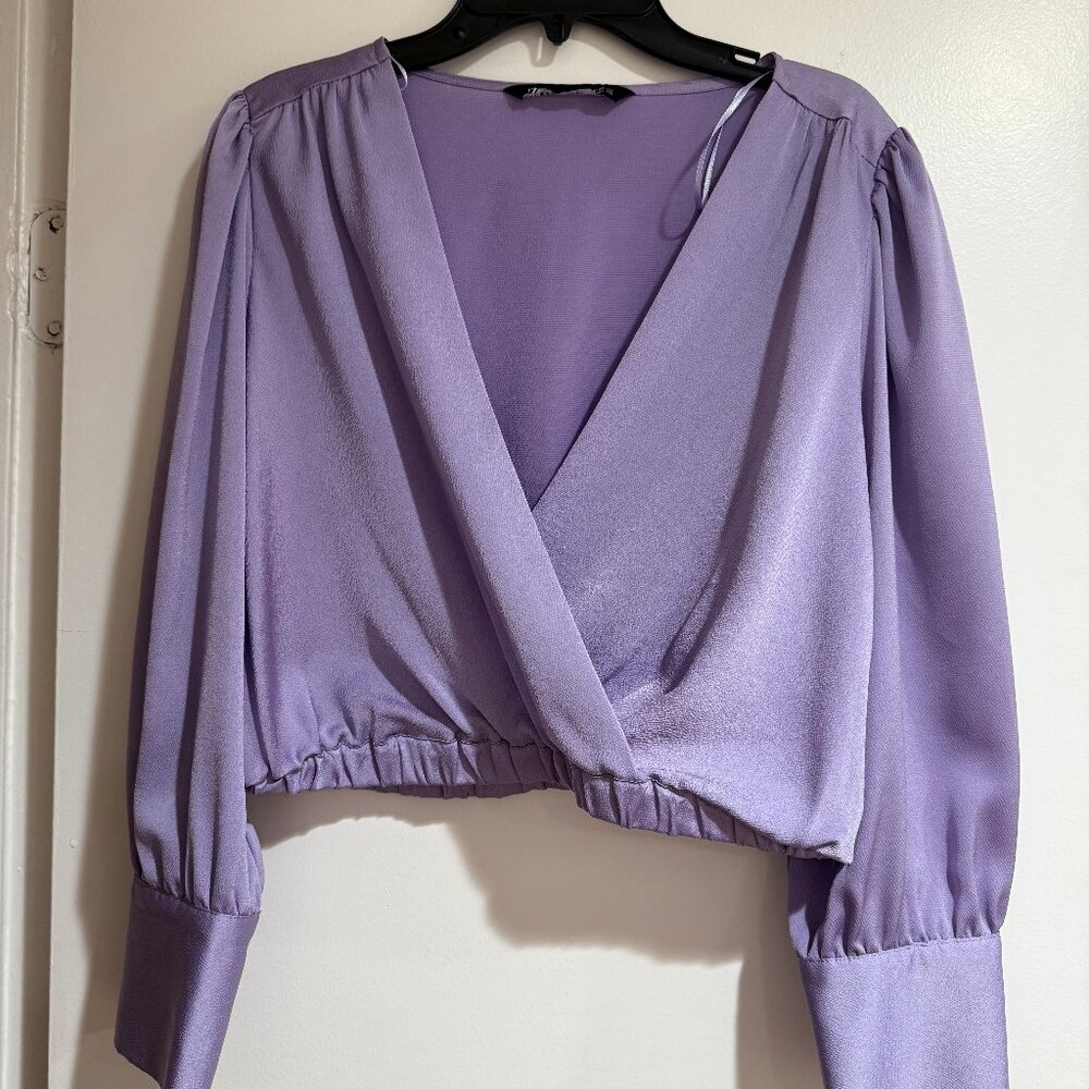 Zara Purple Satin Blouse